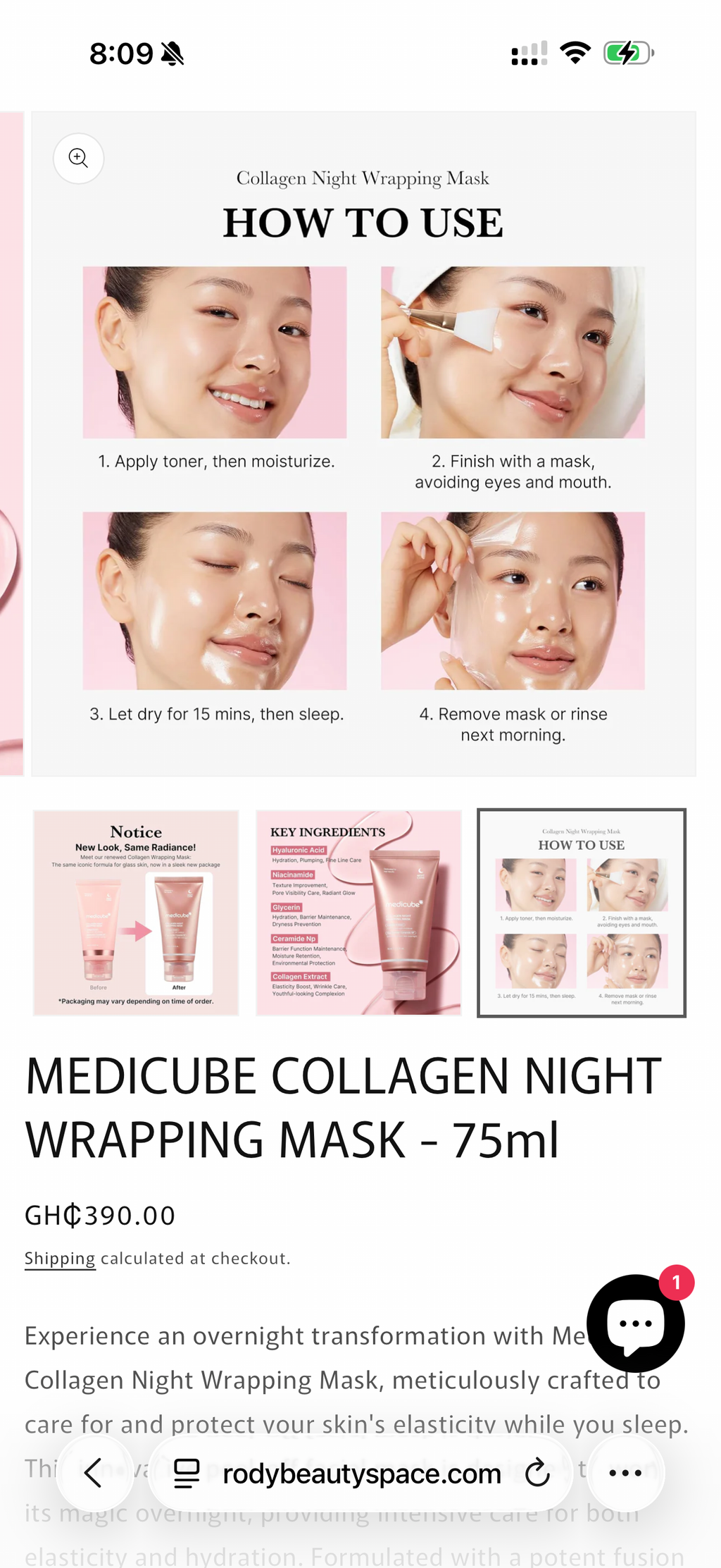 MEDICUBE COLLAGEN NIGHT WRAPPING MASK - 75ml