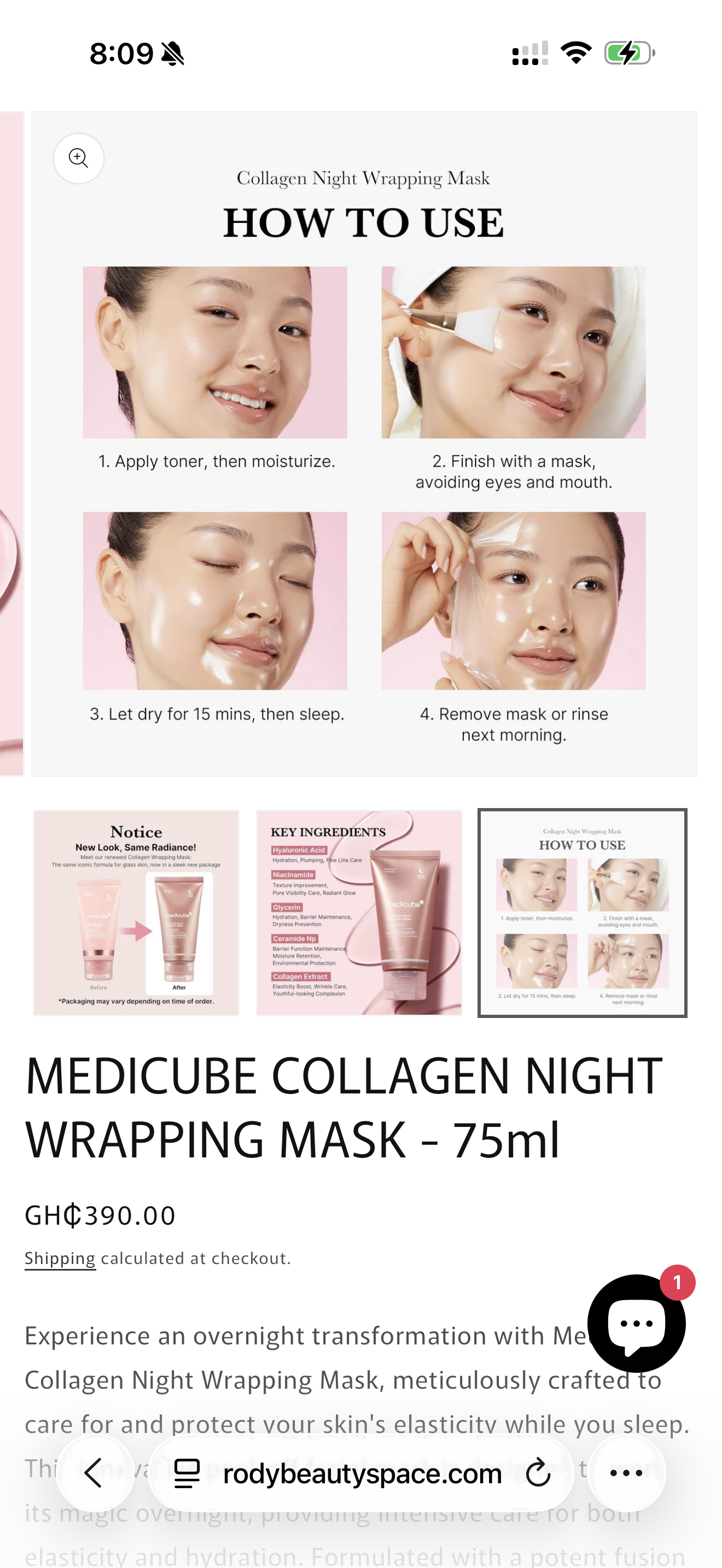 MEDICUBE COLLAGEN NIGHT WRAPPING MASK - 75ml